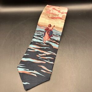 FREE MAN APPAREL Necktie Jesus Walking‎ on Water Silk Made in USA Tie 55.5"